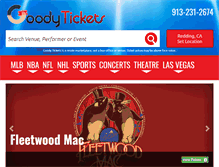 Tablet Screenshot of goodytickets.com